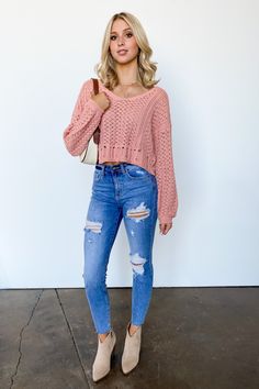 Details: Your next favorite brunch sweater! Grab this long sleeve pointelle knit sweater top for an easy everyday look this season.- Long sleeves - Knit - Relaxed fit Content: 60% cotton 40% Acrylic Size + Fit: Model is 5'10" and wearing a Small - Measurements from a size Small - Full length: 18” - Chest: 38” - Waist: 36” - Sleeves: 29” Brand: Baevely Brunch Sweater, Pointelle Knit, Long Sleeve Knit, Everyday Look, Knit Sweater, Sweater Top, Final Sale, Sweaters & Cardigans, Knitted Sweaters