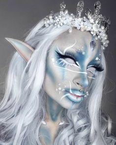 Ice Makeup, Ice Queen Makeup, Makeup For Blondes, Beauty Logo Design, Elf Makeup, Sfx Makeup