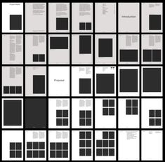 a large group of black and white squares