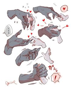 some hands and feet with hearts on them