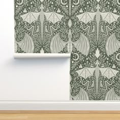 the wall paper is designed to look like an intricate pattern