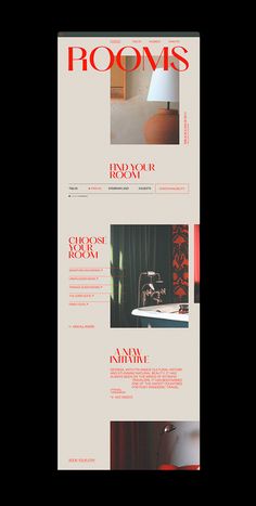 the front and back pages of rooms magazine