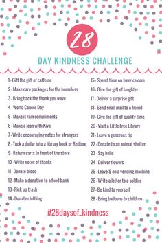 the 28 days of kindness challenge