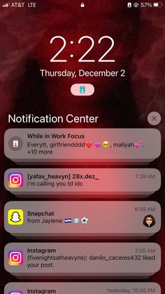 an iphone screen showing the notifications for two different people, one is on his phone