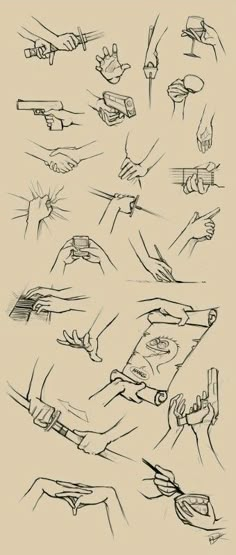 an image of hand gestures drawn in black and white