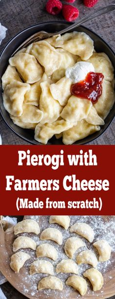 how to guide to making pierogi farmers cheese pierogi with text overlay