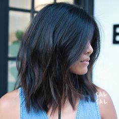 Short Hair Ideas For Brunettes, Long Dark Hair, Hair Envy, Shoulder Length Hair, Brunette Hair, Hair Dos, Dark Hair, Number 1, Bob Hairstyles