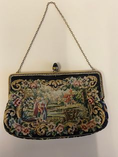 Vintage 1930's Petite Point Tapestry purse Tapestry Purse, Vintage Purses, Coin Purses, Purse Pouch, Coin Purse, Coin, Tapestry, Pouch, Purse