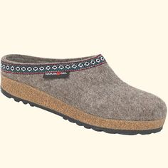 Haflinger Grizzly Clog <3 Wool Clogs With Cushioned Footbed And Round Toe, Comfortable Wool Closed Toe Clogs, Casual Brown Wool Slippers, Wool Clogs With Rubber Sole And Round Toe, Comfortable Winter Clogs With Textured Footbed, Comfortable Clogs With Textured Footbed For Winter, Casual Wool Slip-on Clogs, Winter Wool Clogs With Round Toe, Winter Outdoor Clogs With Textured Footbed