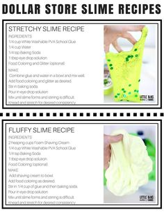 dollar store slime recipe with instructions