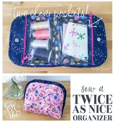 the sewing kit is organized and ready to be used as a storage bag for your sewing project