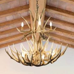 Mule Deer 16 Antler Chandelier Rustic Cabin Lighting, Cabin Great Room, Rustic Decorating, Antler Chandelier, Barn Style House Plans, Cabin Lighting, Mule Deer, White Chandelier, Barn Style House