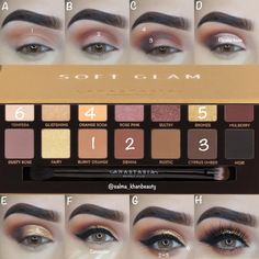 ✨A new step by step pictorial using the ABH SOFT GLAM palette✨ EOTD deets ✨ @anastasiabeverlyhills dipbrow pomade in dark brown & soft glam… Eye Shadow Step By Step, Abh Soft Glam, Soft Glam Palette, Eye Makeup Glitter, Make Up Designs, New Step, Trendy Eyeshadow, Soft Glam Makeup, Makeup Tutorial Eyeshadow