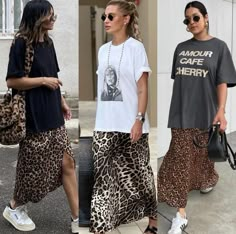 Animal Print Skirt Outfit, Leopard Skirt Outfit, Printed Skirt Outfit, Looks Jeans, Fall White, Leopard Print Skirt, Animal Print Skirt, What To Wear Today