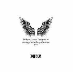 an image of two wings with the words, did you know that there is an angel who forgot how to fly?