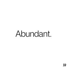 the word abundant written in black on a white background