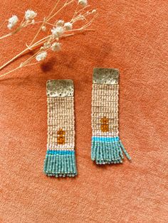 Bohemian Turquoise Handwoven Beaded Earrings, Handmade Artisan Tassel Earrings, Bohemian Woven Dangle Beaded Earrings, Artisan Turquoise Beaded Fringe Earrings, Seed Bead Jewelry Patterns, Stitch Earrings, Earrings Patterns, Bead Crochet Patterns, Brick Stitch Earrings