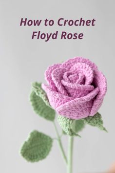 a crocheted pink rose with the words how to crochet floyd rose