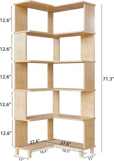 Amazon.com: BALANBO Corner Bookshelf, Multi-Layer Display Shelf, Corner Cube Toy for Small Space, Book Storage, Wooden Cube Corner Bookshelf for Game Room, Bedroom, Living Room, Natural Color : Home & Kitchen How To Make A Corner Bookshelf, Building Corner Shelves, Corner Bookshelf Diy, Low Corner Bookshelf, Wooden Corner Bookshelf, Small Space Book Storage, Pallet Wood Corner Shelf, Game Room Bedroom, Living Room Natural