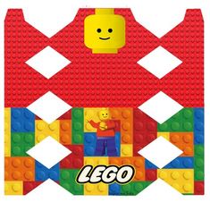 an image of a lego poster with a man in front of the building block wall