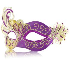 PRICES MAY VARY. Stunning Peacock Design: The hollow out of the peacock iron sheet and the rhinestone pearl sequins make the Mardi Gras party mask exquisite and memorable Gold and Purple:Sequins outline the classic Venetian pattern, this color is eye-catching,noble and elegant Size:The masquerade ball mask part is 7"*3", the eye hole part is 2"*0.8".Stretchy elastic band is easy to wear and adapts to different head sizes Comfortable fit:High-quality plastic makes the parties mask strong yet ligh Purple Masquerade Mask, Purple Masquerade, Couples Masquerade Masks, Masquerade Ball Mask, Corey Taylor, Venetian Masks, Venetian Mask, Mardi Gras Mask, Masks Masquerade