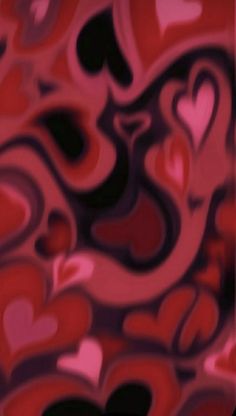 an abstract background with hearts in red and black