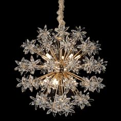 a crystal chandelier hanging from a ceiling