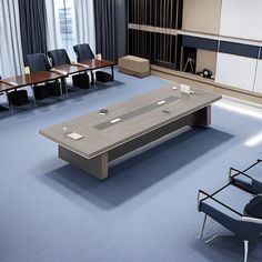 Description: Revitalize your office space with our sophisticated Rectangular Large Conference Table—a pinnacle of functionality and style. Crafted to accommodate collaborative sessions, this expansive table offers ample surface area for dynamic discussions and brainstorming. Its sleek design, coupled with durable construction, ensures a lasting centerpiece for productive meetings. Whether for team gatherings or executive conferences, this table provides a versatile platform, blending modern aest Large Conference Table, Meeting Desk, Company Meeting, Workspace Aesthetic, Modern Conference Table, Modern Offices, Table Office, Meeting Table, Conference Table