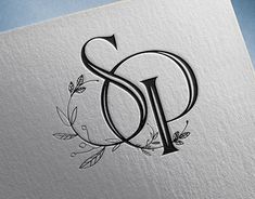 the letter s is made up of leaves and branches, with an elegant monogramic design