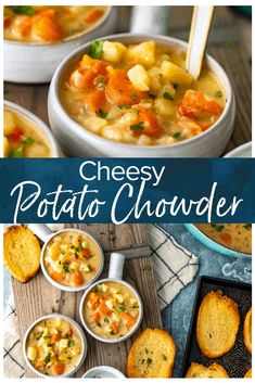 the cover of cheesy potato chowder is shown