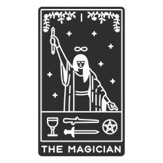 Tarot card the magician cut out PNG Design Tarot Card The Magician, Moon Cut, Master Art, Illuminated Mirrors, Halloween Porch, Art Masters, Graphic Elements, Halloween Sale