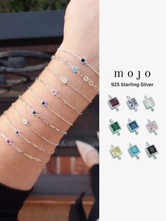 ★PRODUCT DETAILS★ Quantity: 1 piece, 5 pieces, or all-colors 9-piece set (chain not included) Material: sterling silver, cubic zirconia Size: 4 square, the long side is 8mm with connector loops Name: Kay ★SHOP OUR UNIFNISHED STERLING SILVER CHAINS TO MAKE NECKLACES, BRACELETS AND ANKLETS:★ https://www.etsy.com/listing/1320532295/sterling-silver-925-chain-by-the-foot https://www.etsy.com/listing/656933452/sterling-silver-925-chain-by-the-foot ★ADD STERLING SILVER LETTERS TO YOUR DESIGNS HERE:★ ht Permanent Jewelry, Bracelets Design, Sterling Silver Initial, Silver Chains, Necklace Charm, Bracelet Necklace, Bracelet Designs, Sterling Silber, Sterling Silver Chains