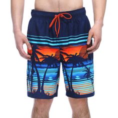 in stock Beach Model, Water Sports Activities, Tropical Palm, Beach Walk, Beach Shorts, Drawstring Waistband, Swim Trunks, Swimming, Mesh