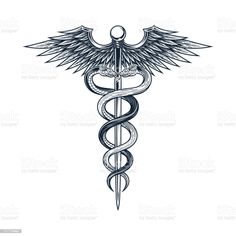 a cadus medical symbol on white background royalty