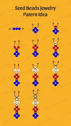 seed beads jewelry pattern idea on an orange background