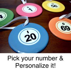 four numbered tags with the words pick your number and personalize it