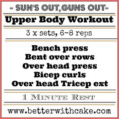 the upper body workout is shown in black and white, with an orange border around it