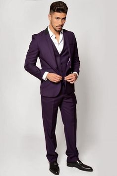 Men Purple Suits 3 Piece Designer Suit Tuxedo Formal Fashion Style Suits Wedding Party Suits Elegant Suits Formal Fashion Suits Bespoke For Men Item Include (Coat+ Vest+ Pant) Fabric:- Imported, Premium TR Color : Purple Dry Clean Recommended The suit is for wedding, Party, Proms, and Many Occasions. Please give your body measurement in inches, so we make perfect suit for you. Jacket Measurement:- 1 Jacket Length 2 Chest (Circumference) 3 Stomach (Circumference) 4 Hip(Circumference) 5 Shoulder t Mens Winter Suits, Purple Suit, Purple Suits, Pants Gift, Purple Coat, Formal Suit, Wedding Groomsmen, Prom Suits, Party Suits