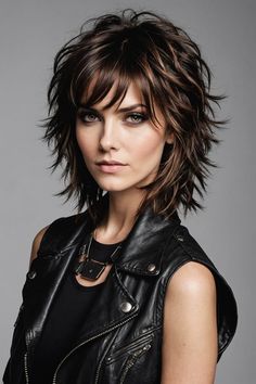 How To Style Choppy Layers, Choppy Rocker Hair, Short Shags On Women, Medium Shaggy Hairstyles Choppy Layers, Edgy Shag Haircuts Choppy Layers, Super Short Shag, Short Hair Cuts For Curly Hair, Shag Hairstyles Medium