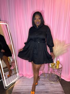 Plus Size short long sleeve Black Flare Dress Black Flare Dress, Black Flare, Plus Size Shorts, Short Long, Fashion Sense, How To Take Photos, Flare Dress, Black Dress, Sense