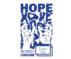 a poster with the words hope and two hands holding up a barcode code to indicate that there is no connection between them