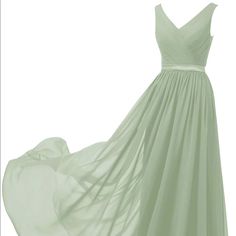 Sage Green, Size 16w. Bought To Wear To My Sister-In-Law’s Wedding (Along With 9 Other Dresses, Soon To Be Posted). Nwt. In Perfect Condition And Adorable. She Chose A Different Dress For Her Moh. Questions? Leave A Comment Below! Formal Dress For Wedding, Dress For Wedding Party, Long Party Gowns, Green Formal Dresses, Sage Green Bridesmaid Dress, Long Formal Dress, Dress For Wedding, Grey Bridesmaid Dresses, Chiffon Bridesmaid Dresses