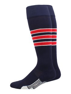 PRICES MAY VARY. PERFECT BASEBALL or SOFTBALL SOCKS: MadSportsStuff created world class baseball socks in a classic 3 stripe design with a featheredge in an over the calf length. These baseball socks are offered in classic team colors and are sure to be a hit with your favorite baseball or softball player! These are also an excellent choice for team socks. ACCURATE SIZING: MadSportsStuff Sock Size: Small - Youth Shoe Size 12-5, Medium - Womens Shoe Size 5-10 Mens Shoe Size 5-9, Large - Womens Sh Sporty Red Breathable Socks, Non-slip Sporty Socks For Sports Events, Red Sporty Socks For Sports, Sporty Socks For Sports Events, Blue Sports Socks, Size 13 Womens Shoes, Softball Socks, Softball Uniforms, Sock Company