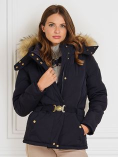 The Charlotte Jacket - Navy Quilted Fleece Jacket, Fairfax And Favor, Navy Colour, Military Style, Detachable Hood, Workout Jacket, Padded Jacket, Stitch Design, Navy Color