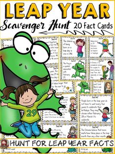 leap year fun fact scavenger hunt for students to practice reading and writing skills