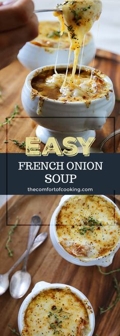 an easy french onion soup recipe with cheese and herbs