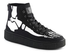 SNEEKER-252 Demonia Sneakers, Demonia Shoes, Men's High Top Sneakers, Black High Tops, Mens High Tops, Vans High Top Sneaker, Cool Boots, Black Laces, Creepers