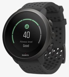 the suunto gps watch is shown in black