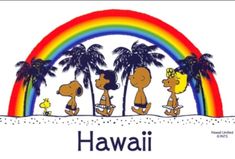 an image of a cartoon with the word hawaii in front of it and three bears