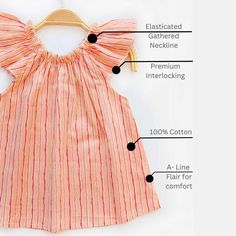 Introducing "Ruhi" - our Baby Girl Pure Cotton Peach Striped Short Sleeve Jhabla. Made from soft and breathable cotton, this charming ensemble ensures your little princess stays comfortable and stylish throughout the day. With its delightful peach stripes, "Ruhi" brings a playful yet elegant flair to your baby girl's wardrobe. The short sleeves provide a cool and airy fit, ideal for sunny days and playful adventures. Crafted with meticulous attention to detail, "Ruhi" guarantees the same level o Spring Cotton Set In Orange, Orange Cotton Sets For Spring, Beach Cotton Sets With Ruffles, Spring Orange Cotton Set, Spring Season Orange Cotton Set, Peach Cotton Sets For Summer, Summer Cotton Peach Sets, Summer Peach Cotton Sets, Peach Cotton Sets For Spring